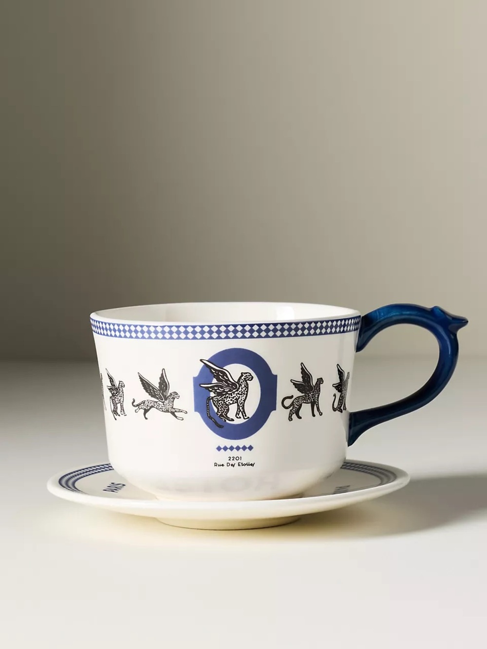 Anthropologie hotel collection Reverie Stoneware Mug & Saucer